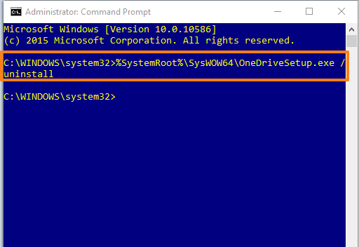 execute-the-command-to-remove-OneDrive-in-Windows-10