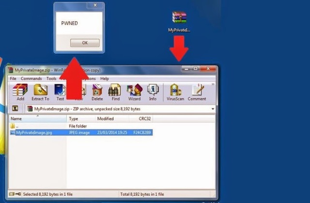 JPG-kuvan klikkaaminen WinRAR-ohjelmassa johti virustiedoston asennukseen